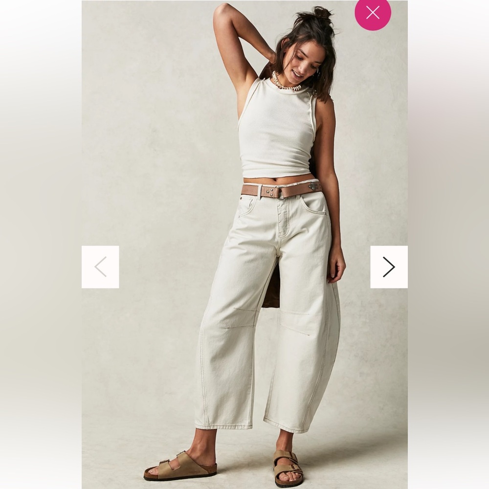 NWT Free People We The Free Good Luck Mid-Rise Barrel Jeans